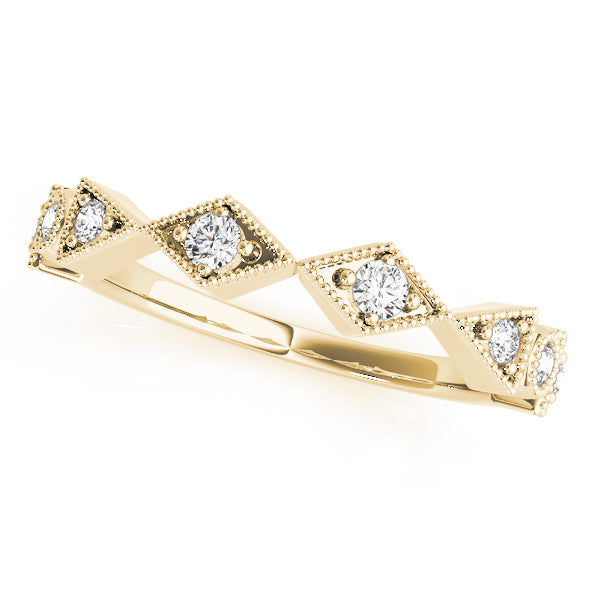 Diamond Shape Round Wedding Ring - Michael E. Minden Diamond Jewelers