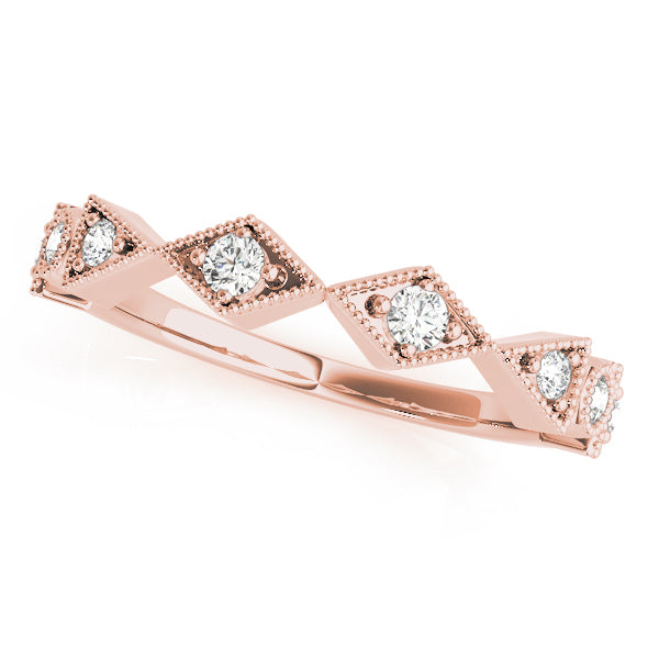 Diamond Shape Round Wedding Ring - Michael E. Minden Diamond Jewelers