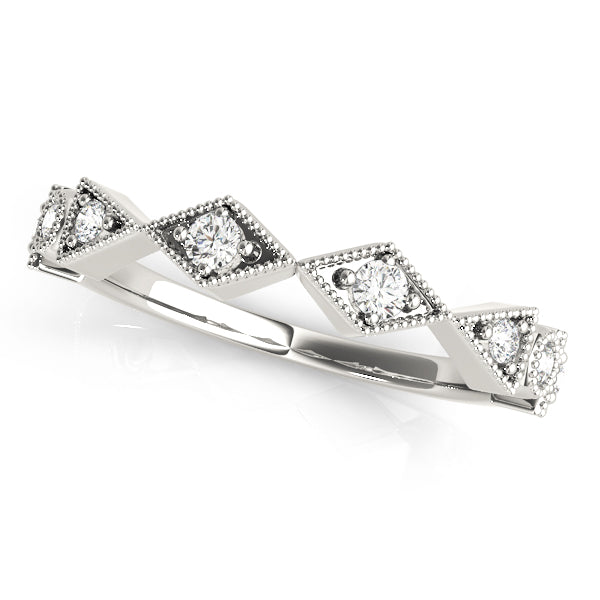 Diamond Shape Round Wedding Ring - Michael E. Minden Diamond Jewelers