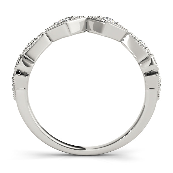 Diamond Shape Round Wedding Ring - Michael E. Minden Diamond Jewelers
