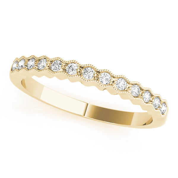 Romantic Wave Milgrain Wedding Ring - Michael E. Minden Diamond Jewelers