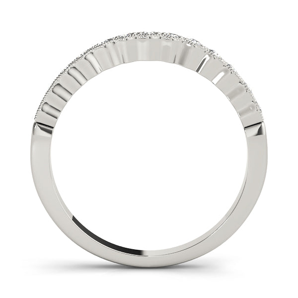 Romantic Wave Milgrain Wedding Ring - Michael E. Minden Diamond Jewelers
