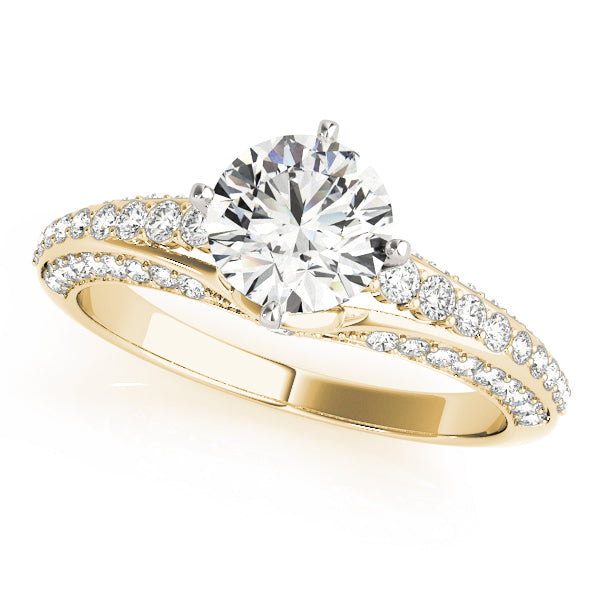 Round Diamond Detailed Set Engagement Ring - Michael E. Minden Diamond Jewelers