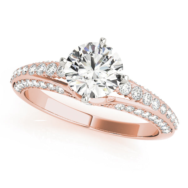 Round Diamond Detailed Set Engagement Ring - Michael E. Minden Diamond Jewelers