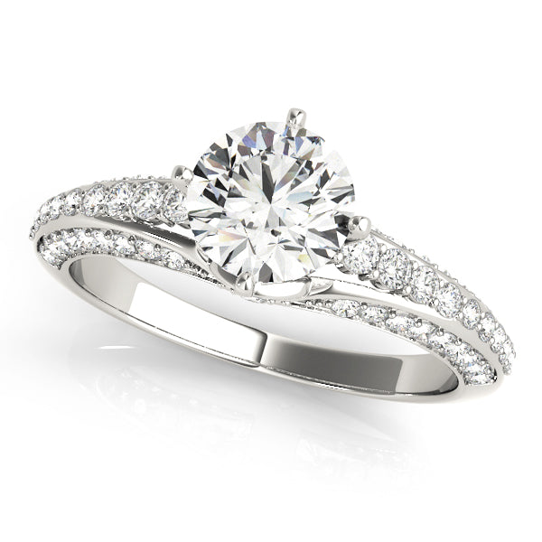 Round Diamond Detailed Set Engagement Ring - Michael E. Minden Diamond Jewelers