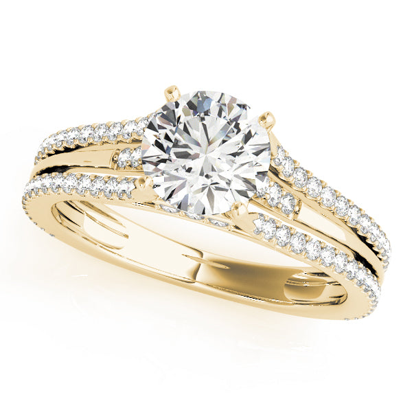 Round Cut Three Row Engagement Ring - Michael E. Minden Diamond Jewelers