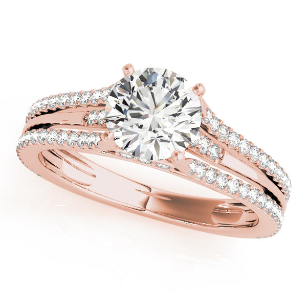 Round Cut Three Row Engagement Ring - Michael E. Minden Diamond Jewelers