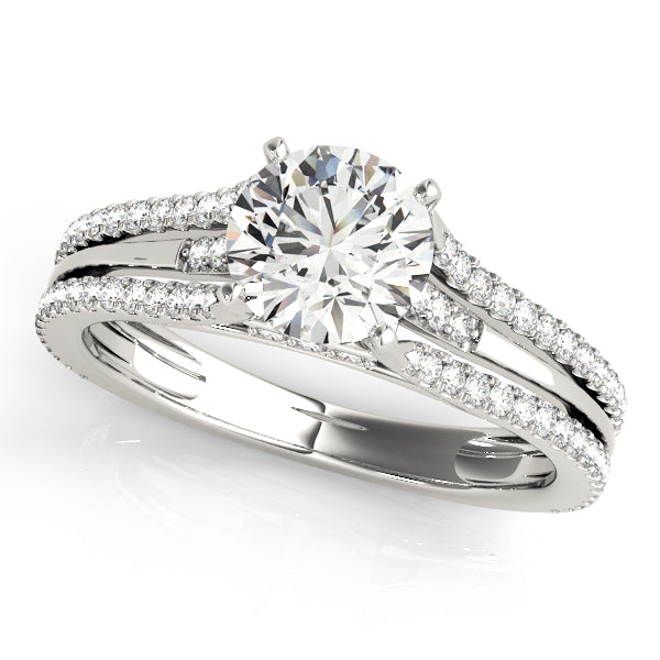 Round Cut Three Row Engagement Ring - Michael E. Minden Diamond Jewelers