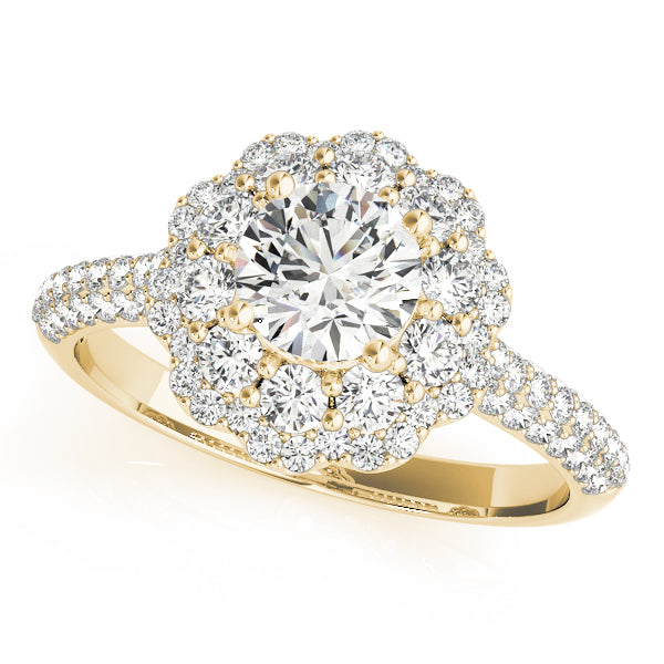Floral Inspired Halo Engagement Ring - Michael E. Minden Diamond Jewelers