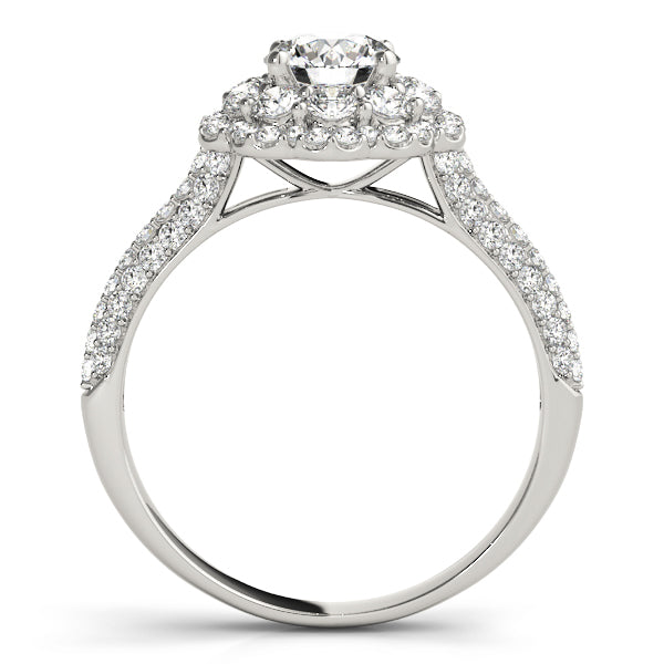 Floral Inspired Halo Engagement Ring - Michael E. Minden Diamond Jewelers