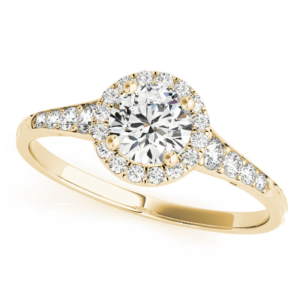 Round Halo Diamond Detail Engagement Ring - Michael E. Minden Diamond Jewelers