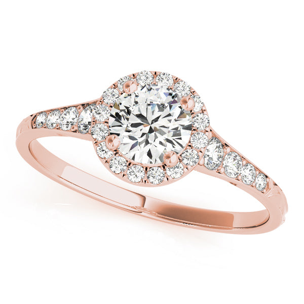 Round Halo Diamond Detail Engagement Ring - Michael E. Minden Diamond Jewelers