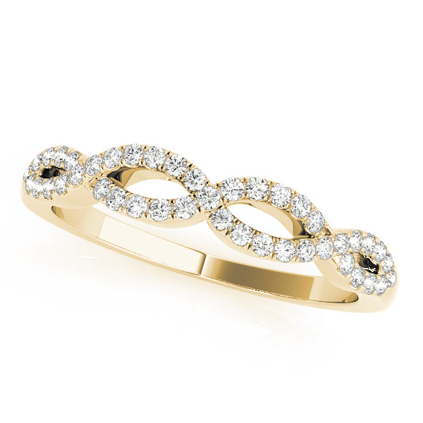 Twisted Prong-Set Wedding Ring - Michael E. Minden Diamond Jewelers