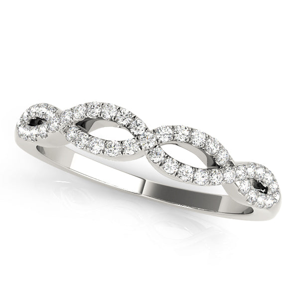 Twisted Prong-Set Wedding Ring - Michael E. Minden Diamond Jewelers