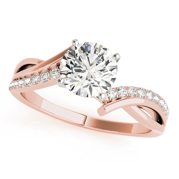 Round Cut Twisted Pass Engagement Ring - Michael E. Minden Diamond Jewelers