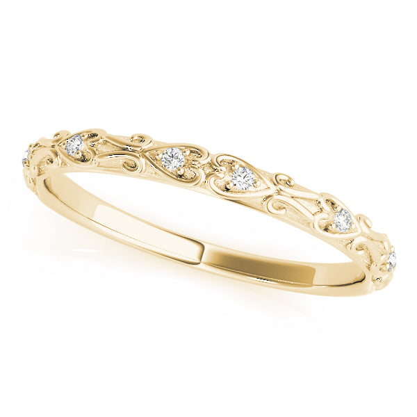 Heart Swirl Detail Wedding Ring - Michael E. Minden Diamond Jewelers
