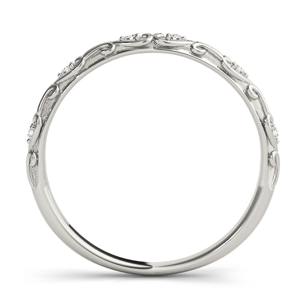 Heart Swirl Detail Wedding Ring - Michael E. Minden Diamond Jewelers