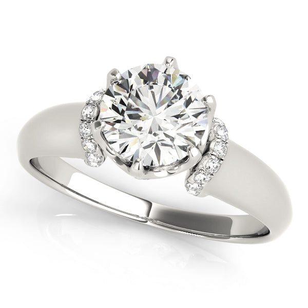 Round Cut Unique Set Engagement Ring - Michael E. Minden Diamond Jewelers