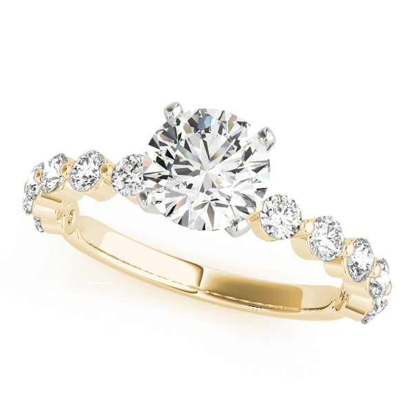 Round Cut with Individual Set Round Diamond Engagement Ring - Michael E. Minden Diamond Jewelers