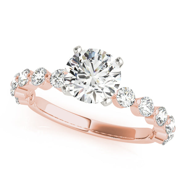 Round Cut with Individual Set Round Diamond Engagement Ring - Michael E. Minden Diamond Jewelers