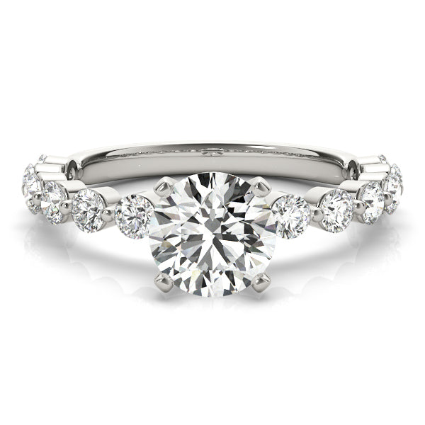 Round Cut with Individual Set Round Diamond Engagement Ring - Michael E. Minden Diamond Jewelers