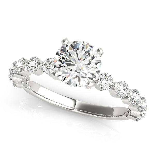 Round Cut with Individual Set Round Diamond Engagement Ring - Michael E. Minden Diamond Jewelers