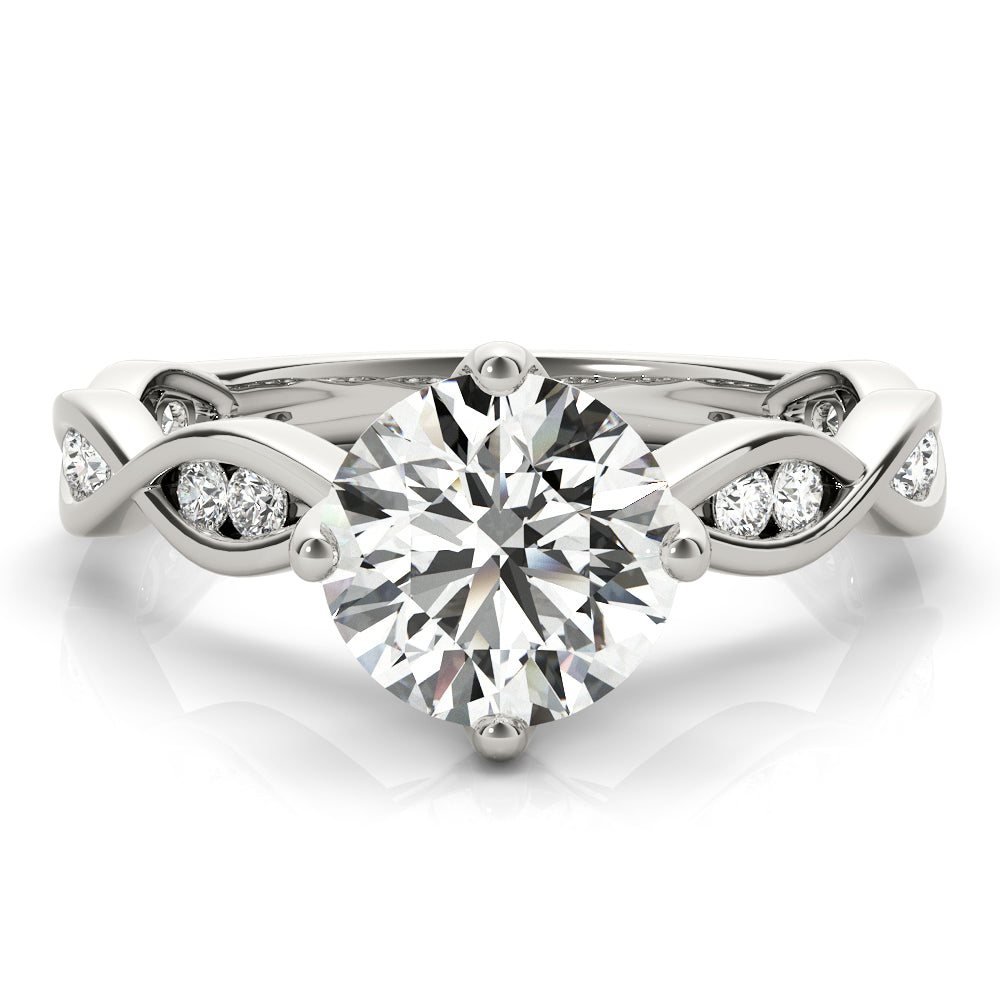 Round Twisted Channel Set Engagement Ring - Michael E. Minden Diamond Jewelers
