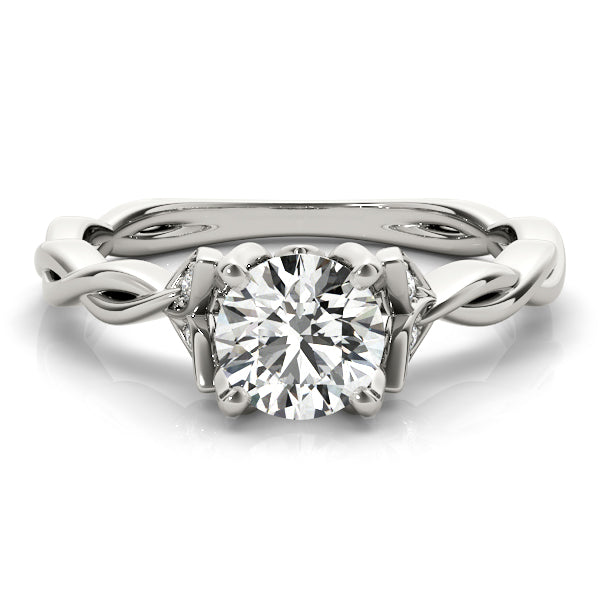 Round Twisted Detail Engagement Ring - Michael E. Minden Diamond Jewelers