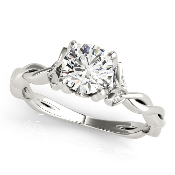 Round Twisted Detail Engagement Ring - Michael E. Minden Diamond Jewelers
