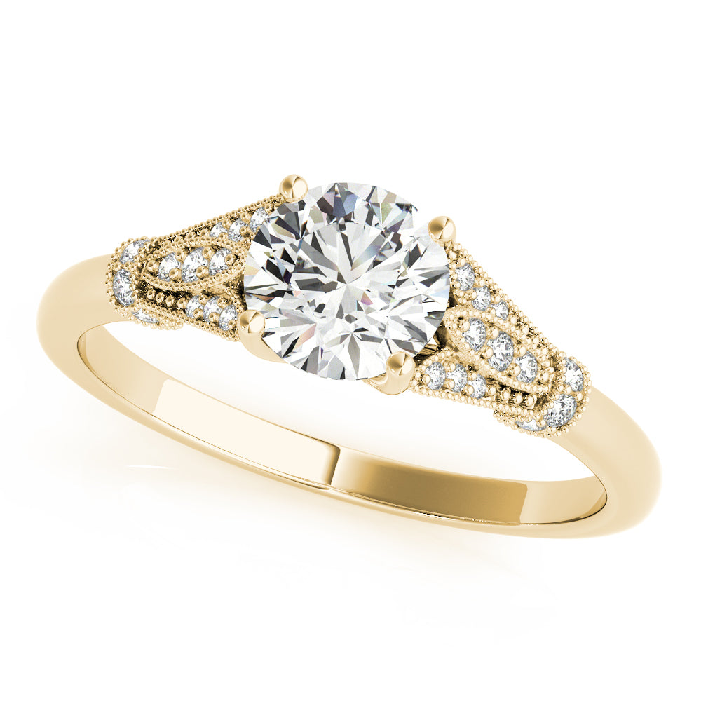 Round Milgrain Side Detail Engagement Ring - Michael E. Minden Diamond Jewelers