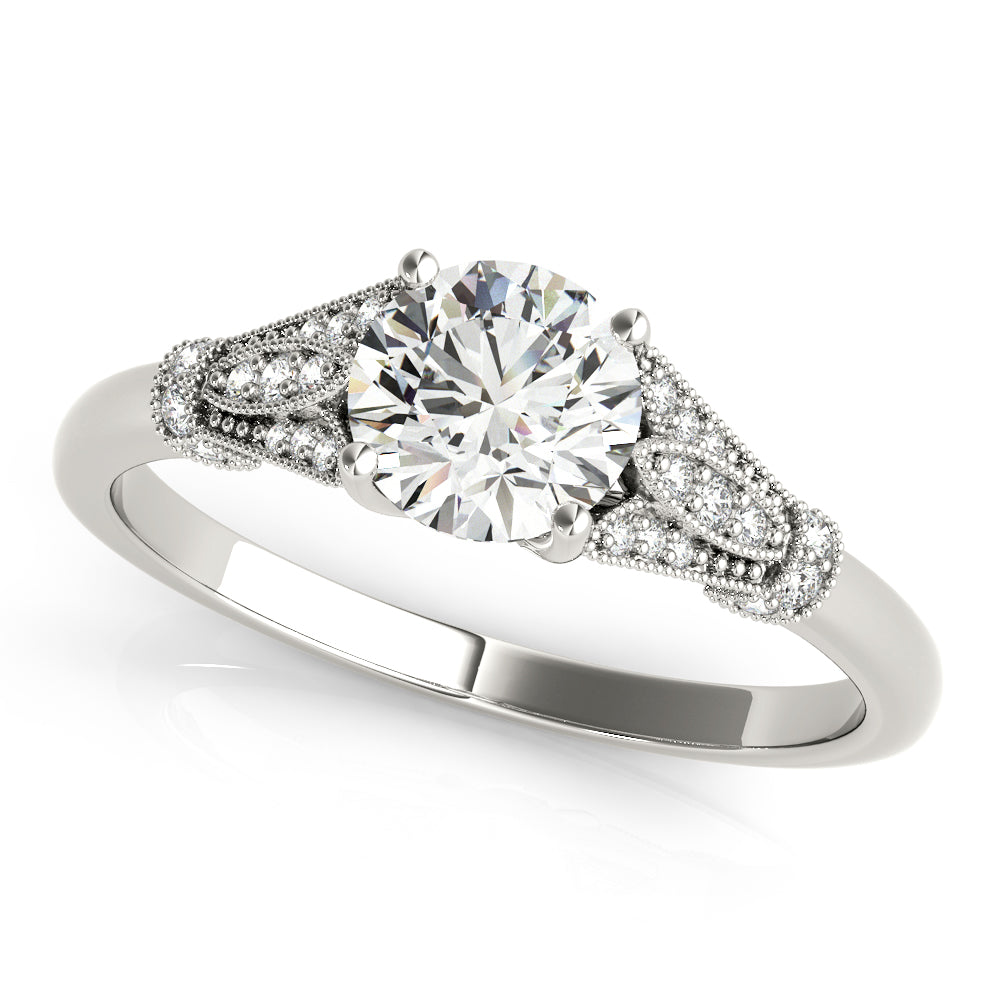 Round Milgrain Side Detail Engagement Ring - Michael E. Minden Diamond Jewelers