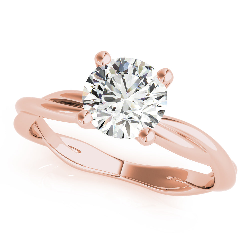 Round Solitaire Twisted Engagement Ring - Michael E. Minden Diamond Jewelers