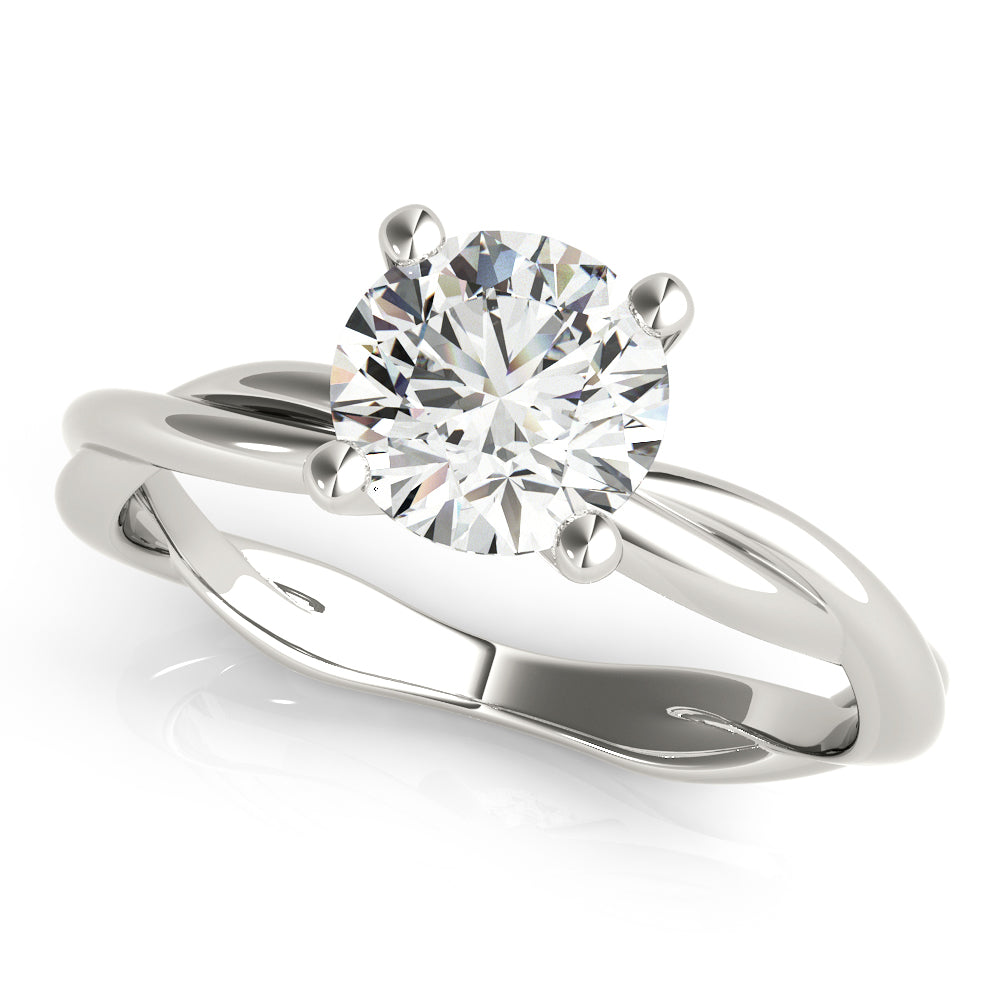 Round Solitaire Twisted Engagement Ring - Michael E. Minden Diamond Jewelers