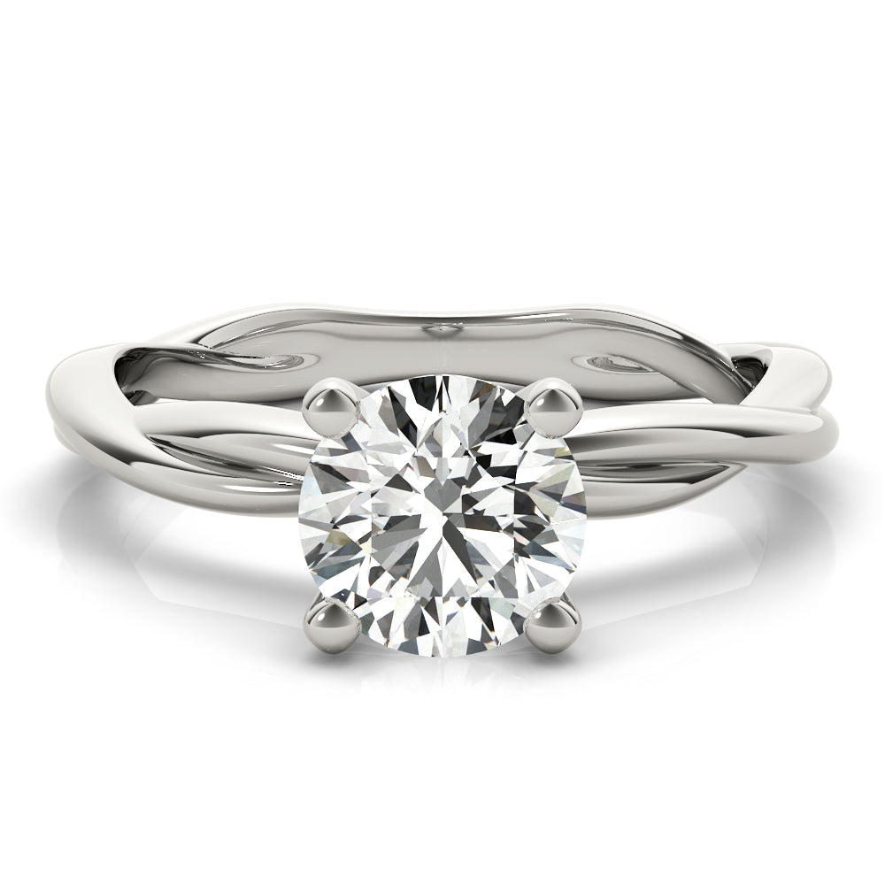 Round Solitaire Twisted Engagement Ring - Michael E. Minden Diamond Jewelers