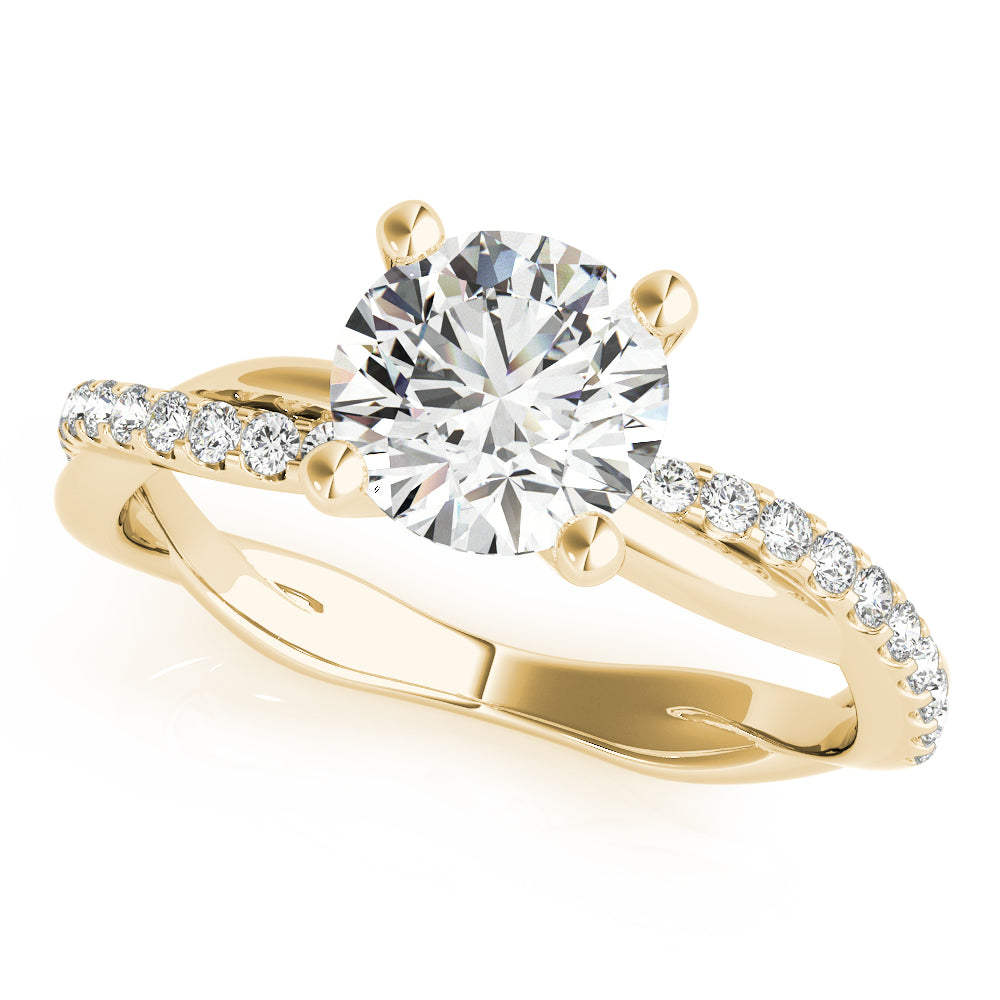 Round Diamond Twisted Band Engagement Ring - Michael E. Minden Diamond Jewelers