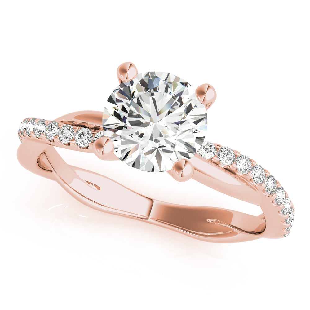 Round Diamond Twisted Band Engagement Ring - Michael E. Minden Diamond Jewelers