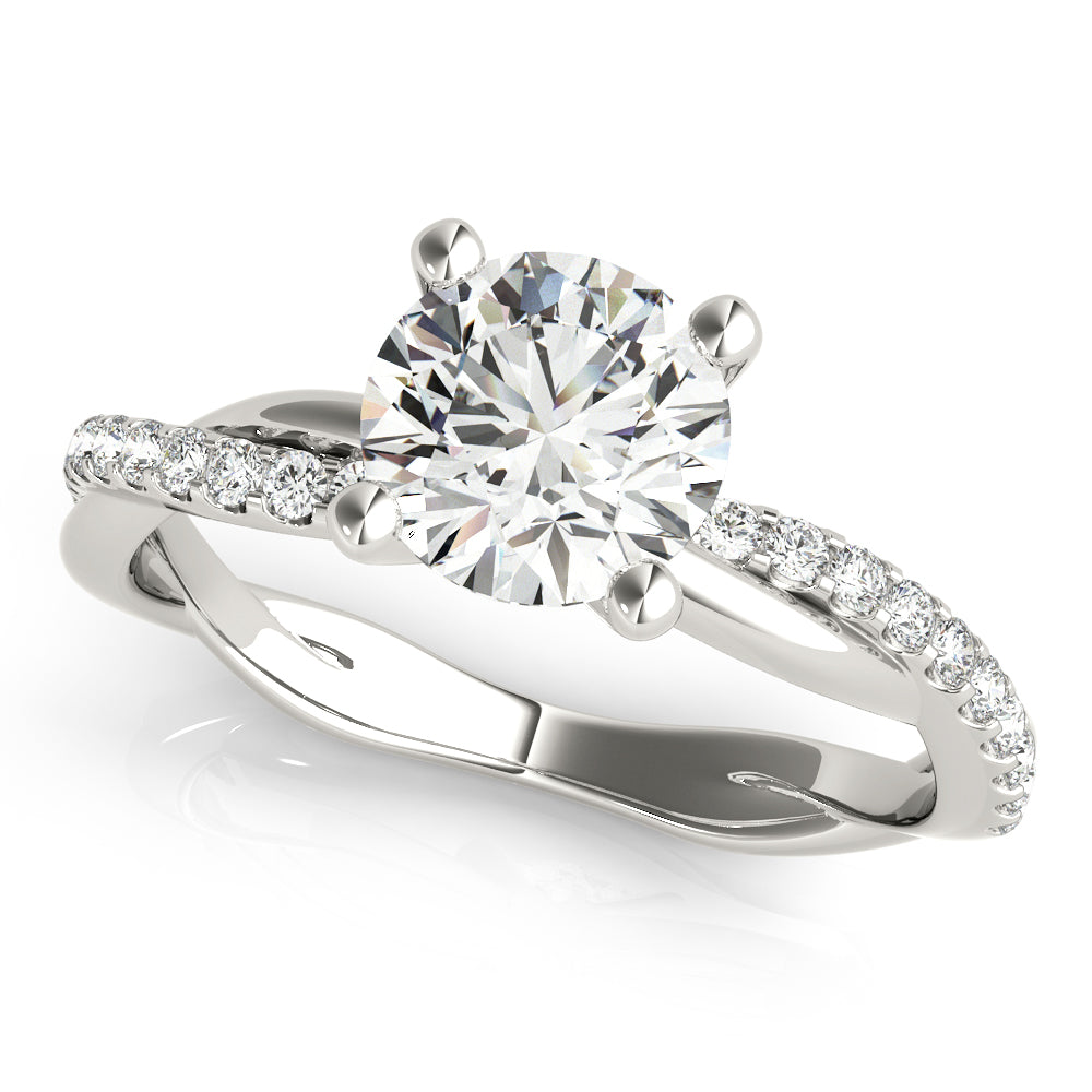 Round Diamond Twisted Band Engagement Ring - Michael E. Minden Diamond Jewelers