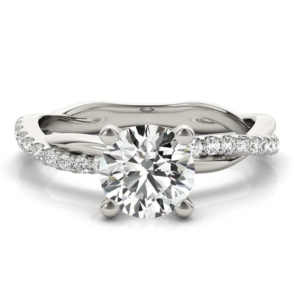 Round Diamond Twisted Band Engagement Ring - Michael E. Minden Diamond Jewelers