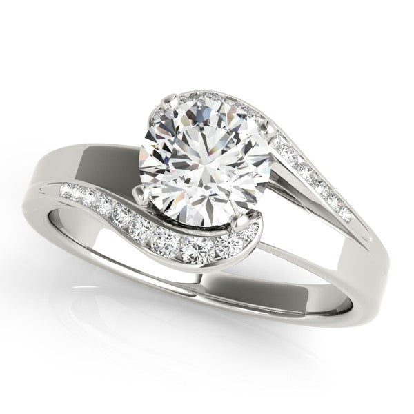 Round Wrapped Halo Engagement Ring - Michael E. Minden Diamond Jewelers