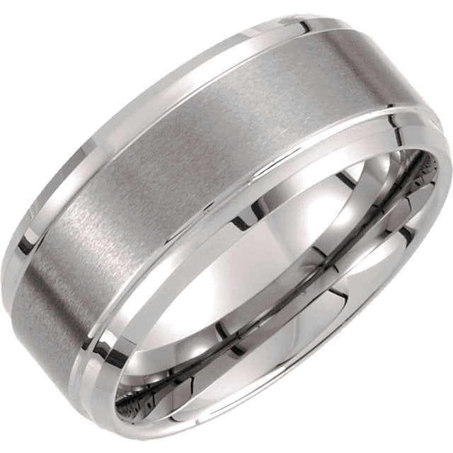 Tungsten Ridged 10mm Men's Wedding Ring - Michael E. Minden Diamond Jewelers