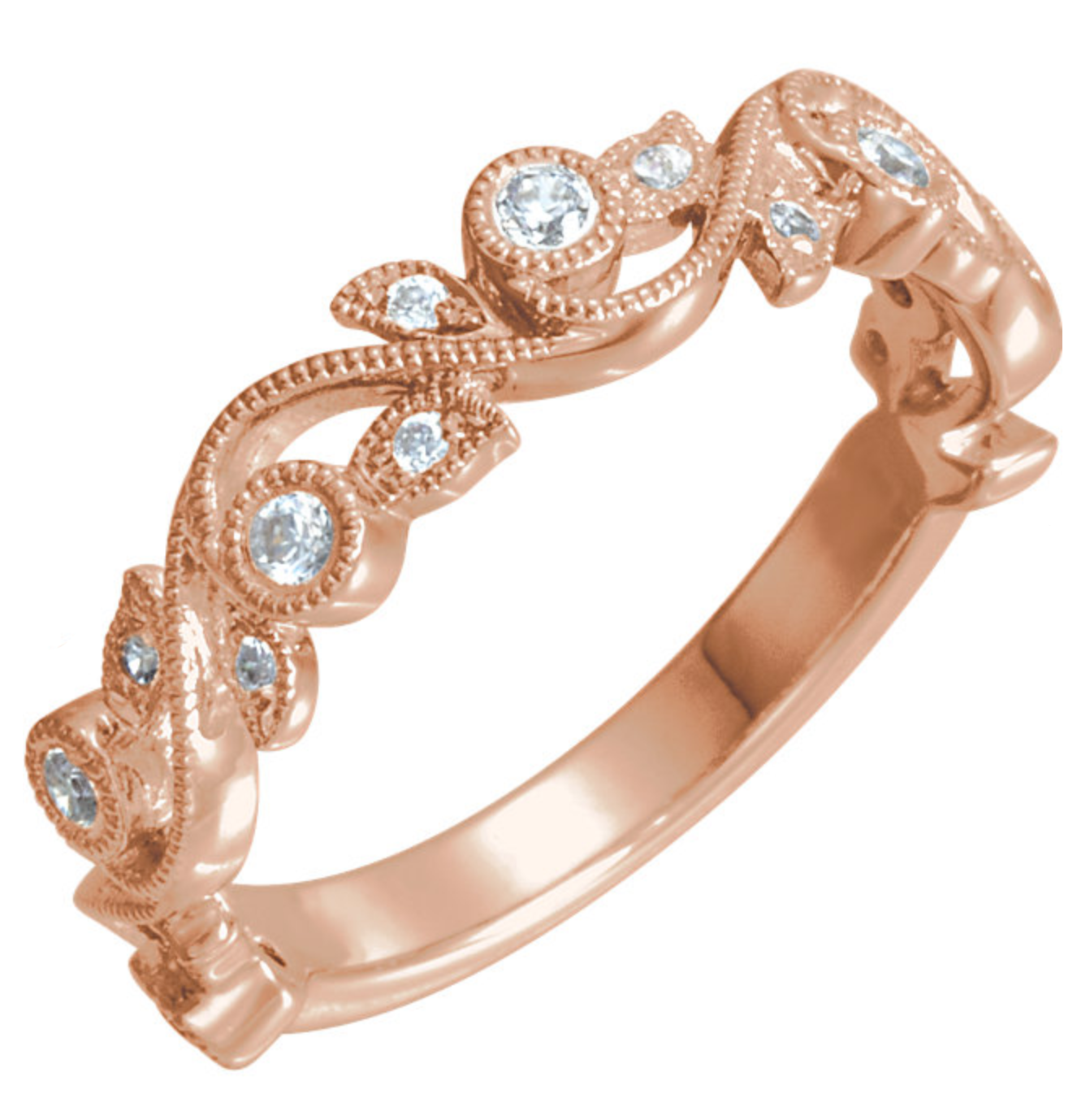 Nature-Inspired Swirl Wedding Ring - Michael E. Minden Diamond Jewelers