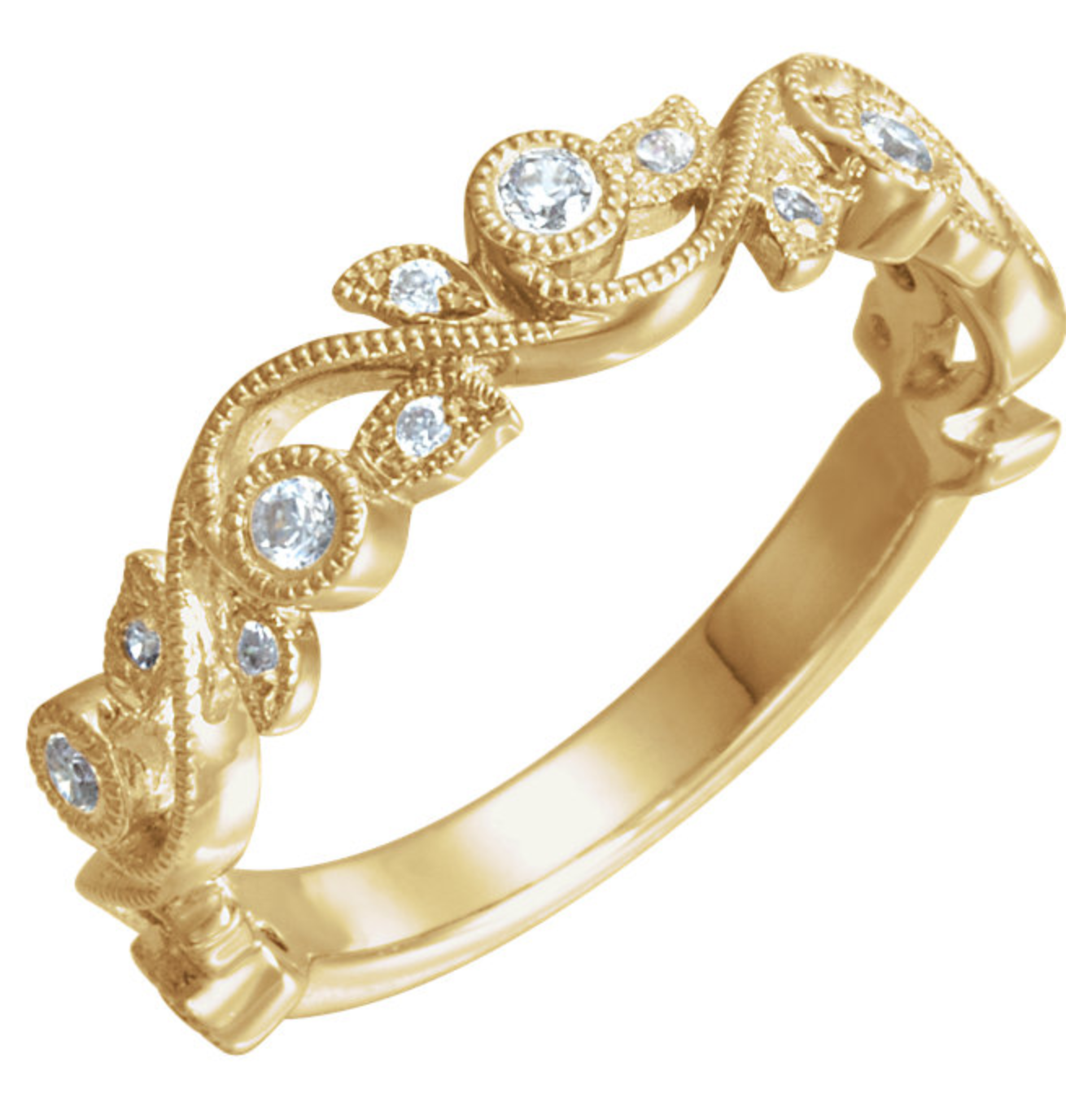 Nature-Inspired Swirl Wedding Ring - Michael E. Minden Diamond Jewelers