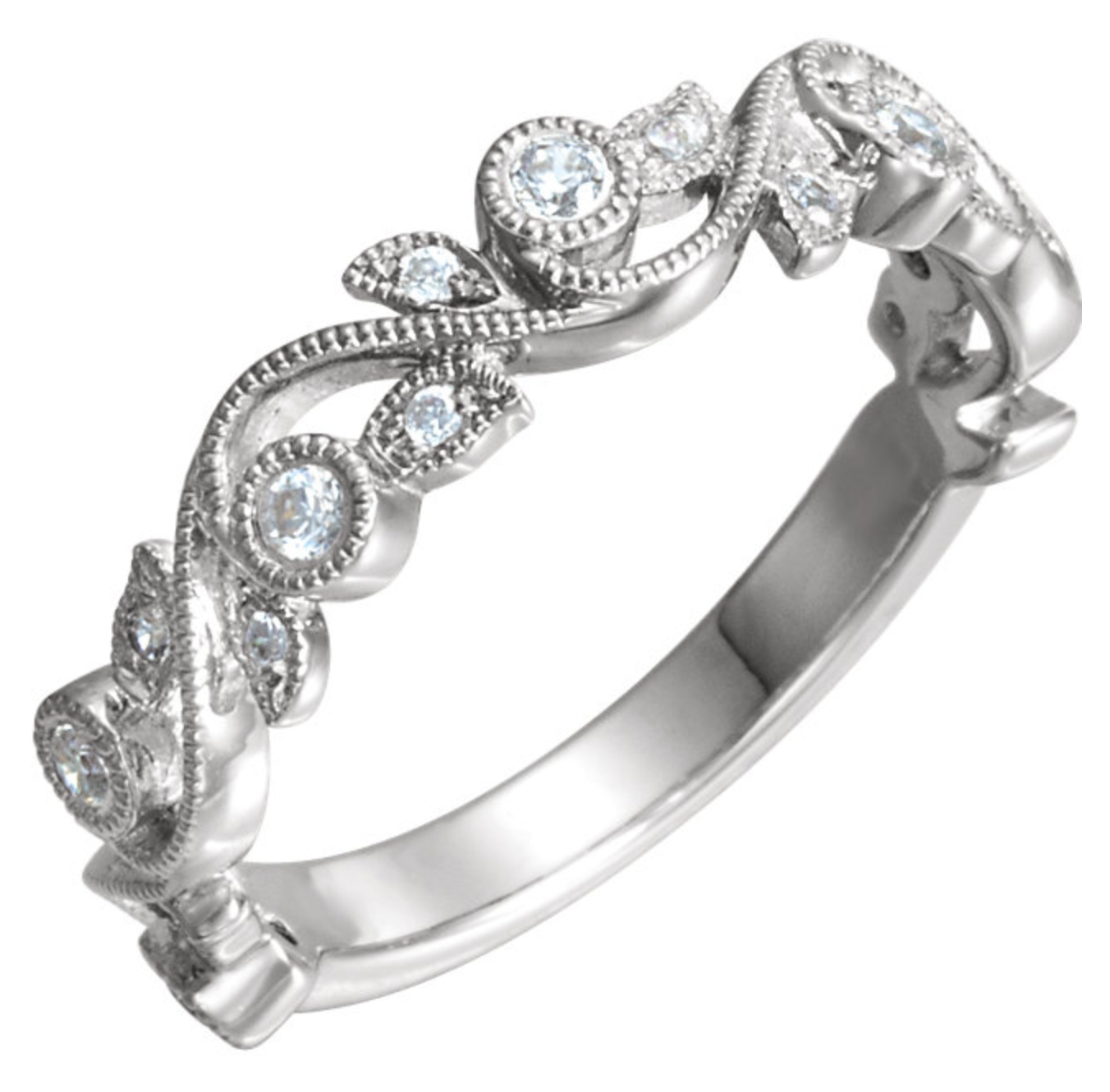 Nature-Inspired Swirl Wedding Ring - Michael E. Minden Diamond Jewelers