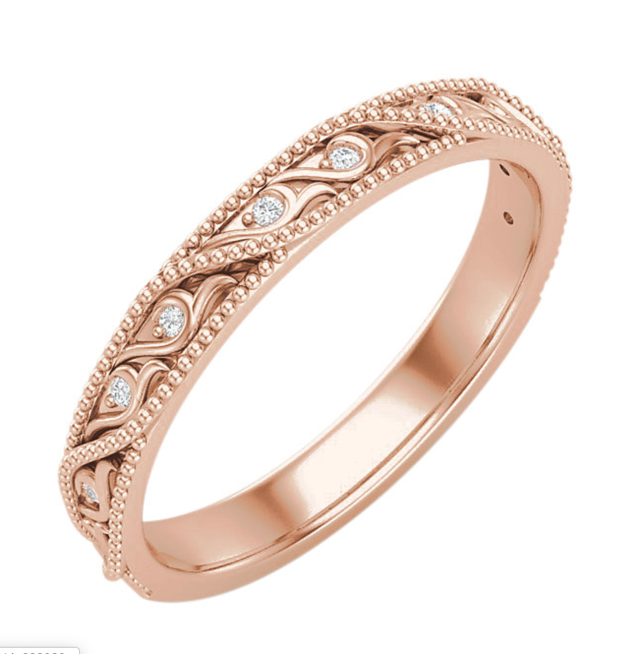 Swirl Milgrain Detail Wedding Ring - Michael E. Minden Diamond Jewelers