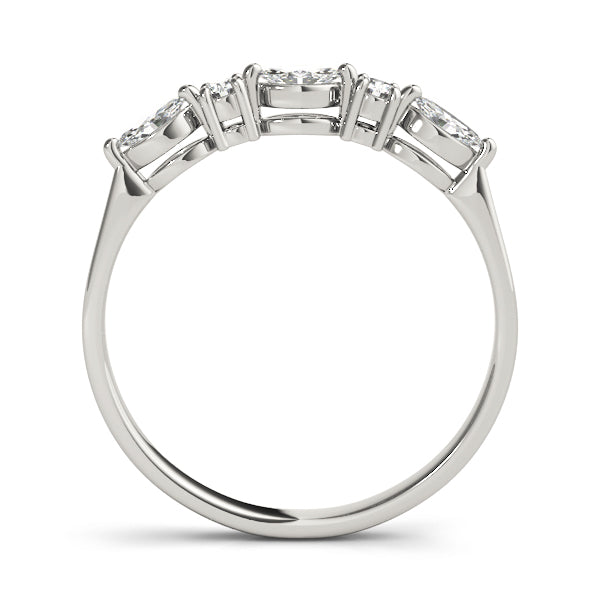 Marquise and Round Prong-Set Wedding Ring - Michael E. Minden Diamond Jewelers