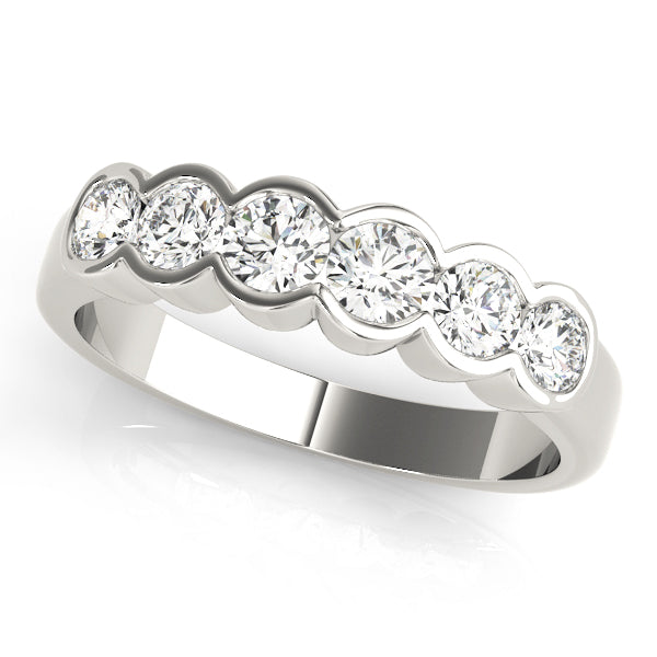 Six Stone Bezel-Set Wedding Ring - Michael E. Minden Diamond Jewelers