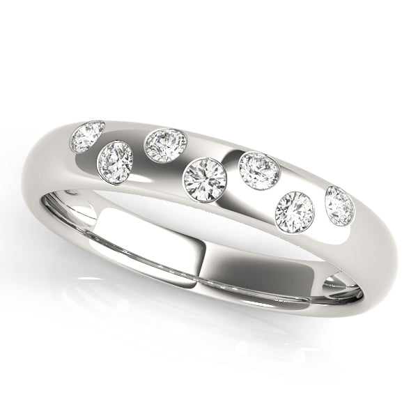 Round Bezel Wedding Ring - Michael E. Minden Diamond Jewelers
