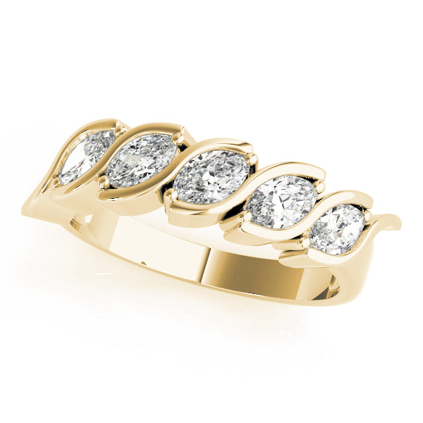 Marquise Swirl Wedding Ring - Michael E. Minden Diamond Jewelers