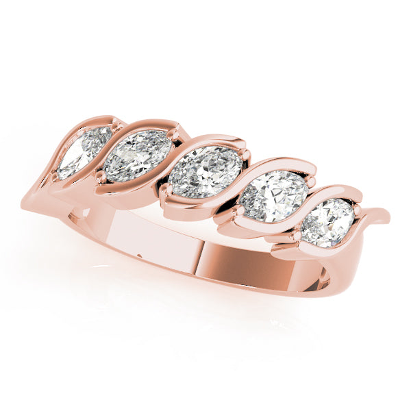 Marquise Swirl Wedding Ring - Michael E. Minden Diamond Jewelers