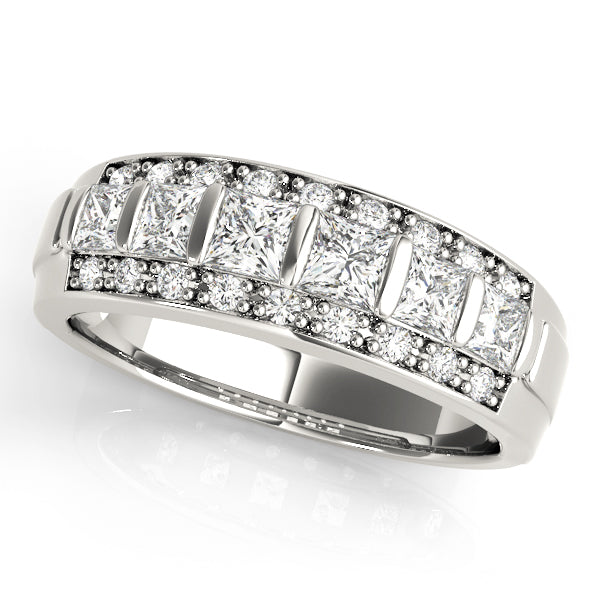 Princess Round Statement Wedding Ring - Michael E. Minden Diamond Jewelers